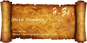 Heid Zsanett névjegykártya